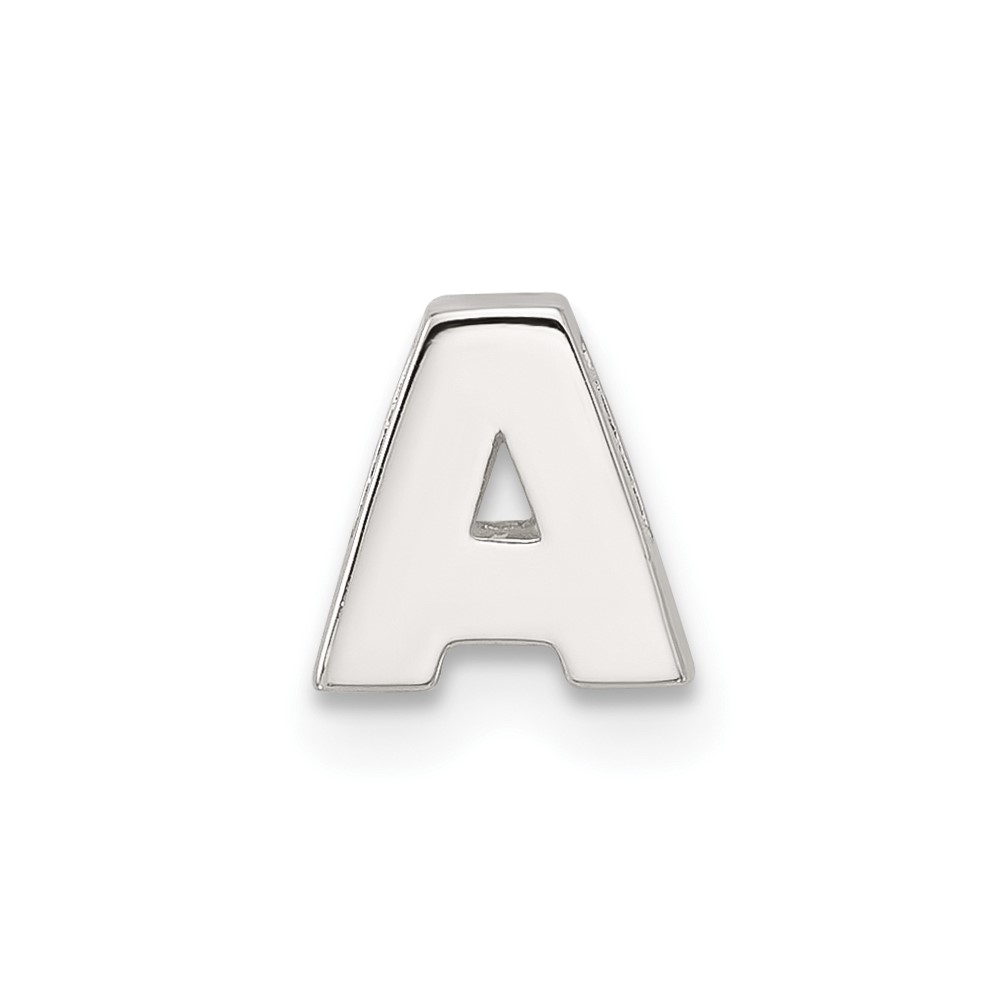 Sterling Silver E-coated Letter A Slide Charm (QC11488A)
