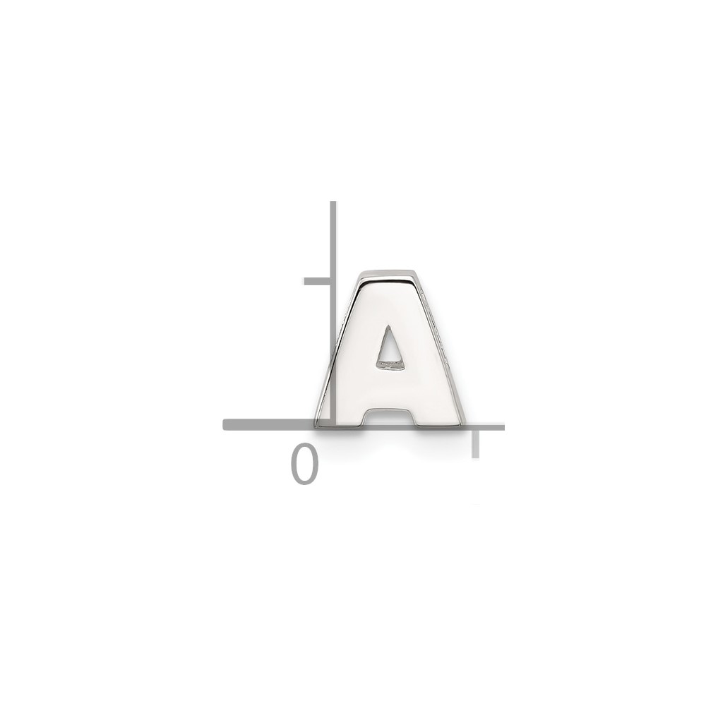 Sterling Silver E-coated Letter A Slide Charm (QC11488A)