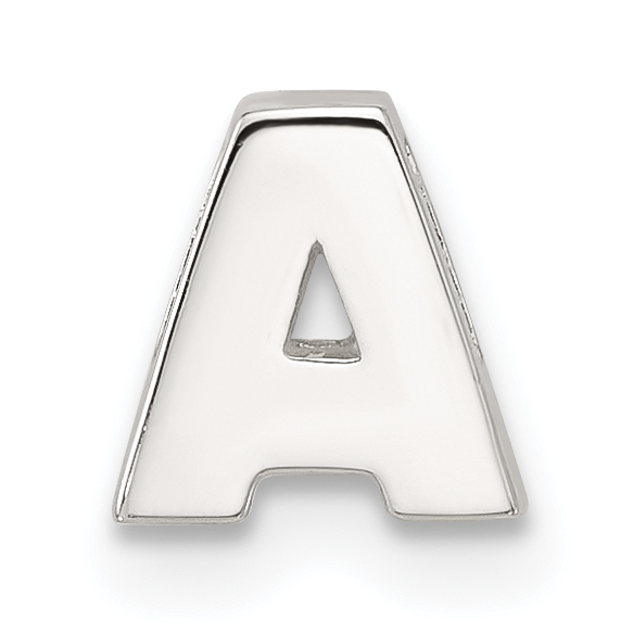 Sterling Silver E-coated Letter A Slide Charm (QC11488A)