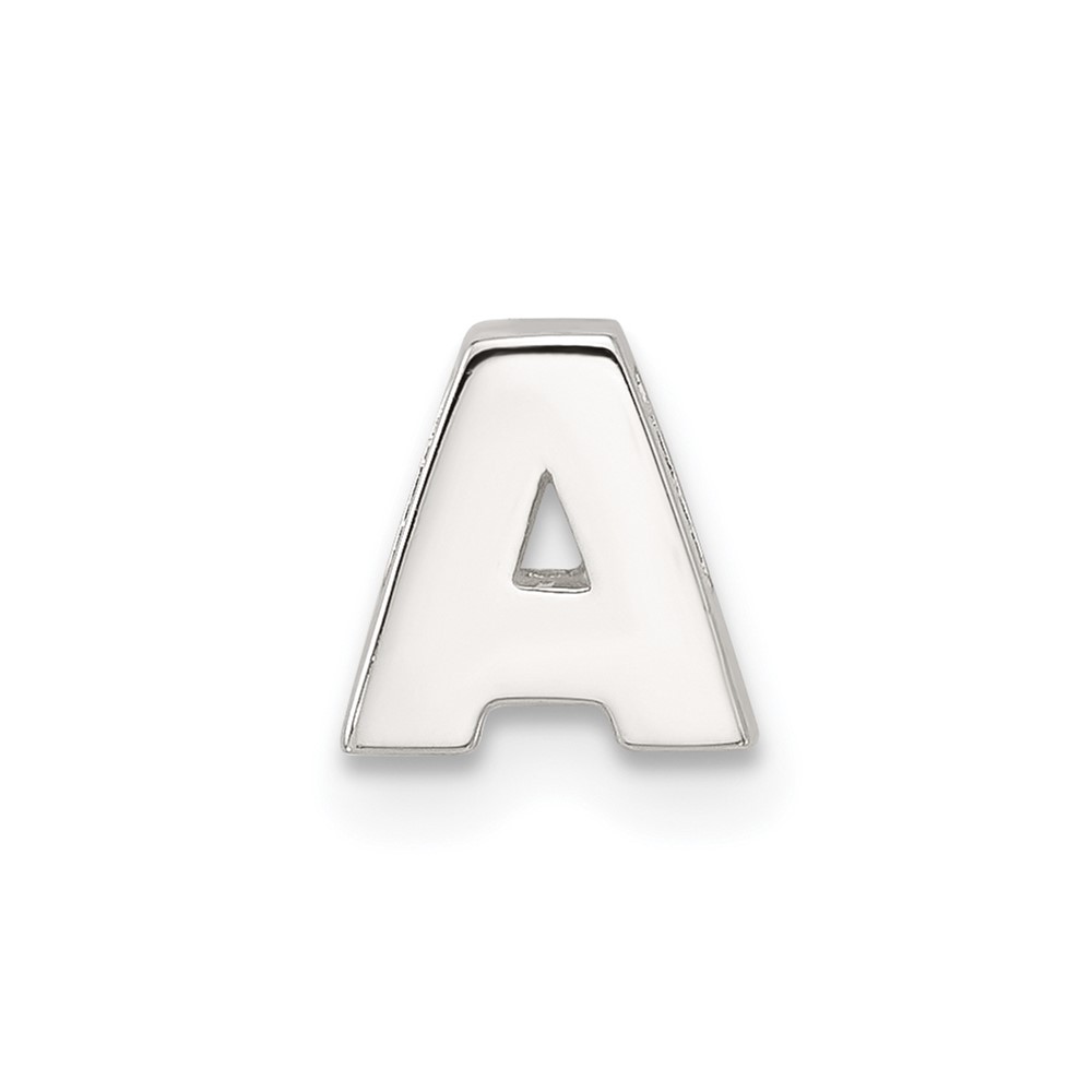 Sterling Silver E-coated Letter A Slide Charm (QC11488A)