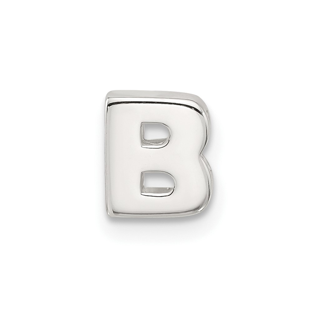 Sterling Silver E-coated Letter B Slide Charm (QC11488B)