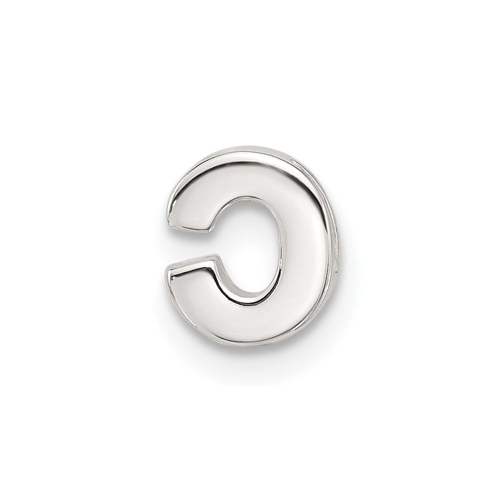 Sterling Silver E-coated Letter C Slide Charm (QC11488C)