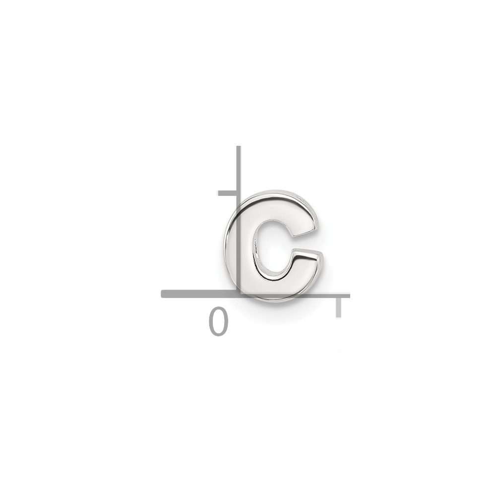 Sterling Silver E-coated Letter C Slide Charm (QC11488C)