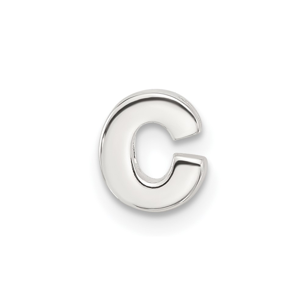 Sterling Silver E-coated Letter C Slide Charm (QC11488C)
