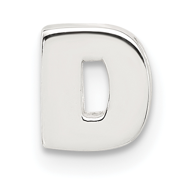 Sterling Silver E-coated Letter D Slide Charm (QC11488D)
