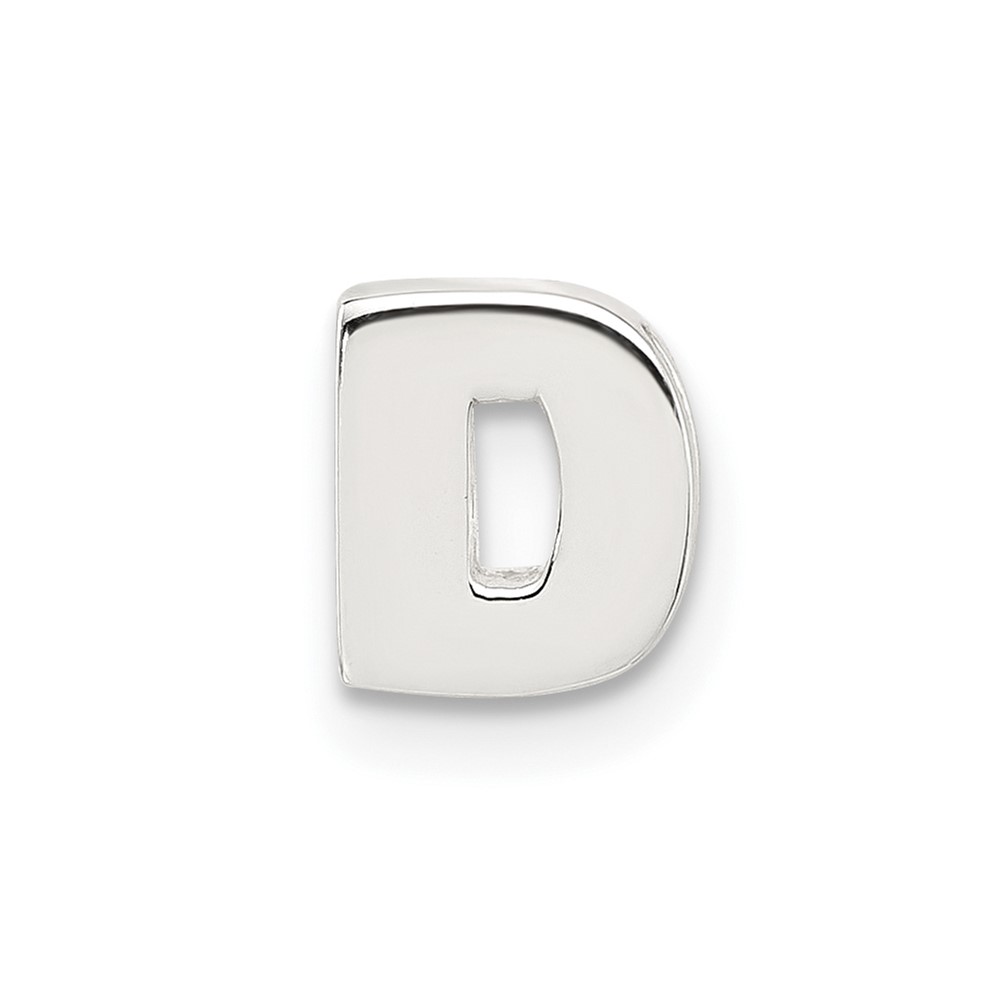 Sterling Silver E-coated Letter D Slide Charm (QC11488D)
