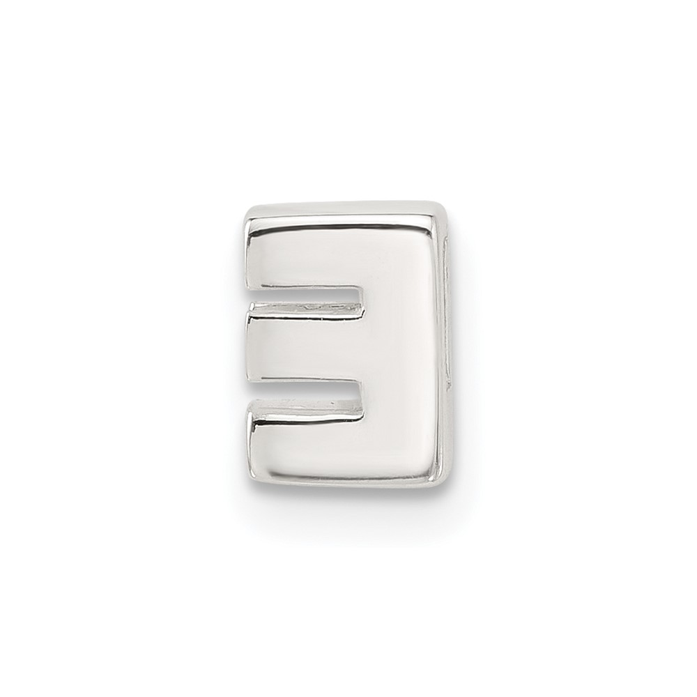 Sterling Silver E-coated Letter E Slide Charm (QC11488E)