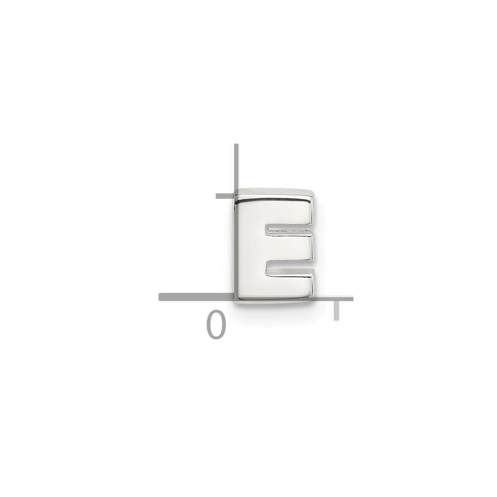 Sterling Silver E-coated Letter E Slide Charm (QC11488E)