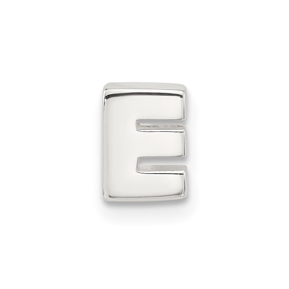 Sterling Silver E-coated Letter E Slide Charm (QC11488E)