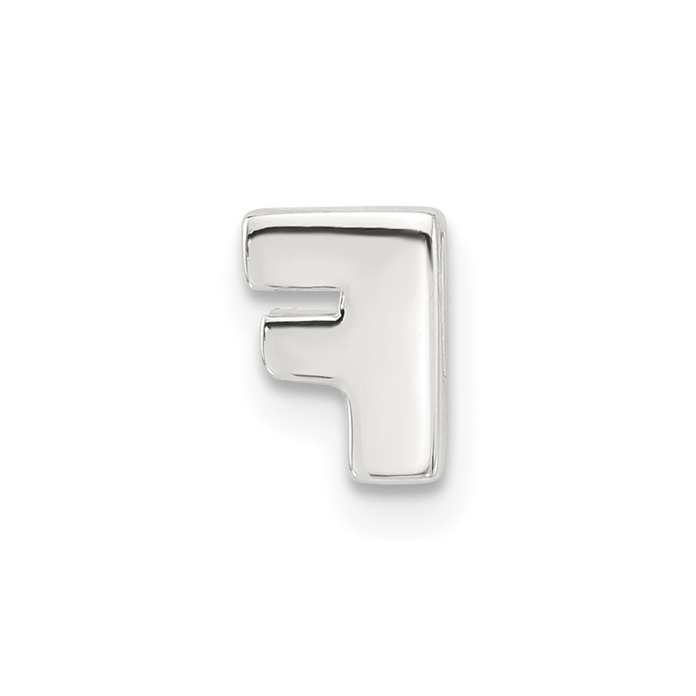 Sterling Silver E-coated Letter F Slide Charm (QC11488F)