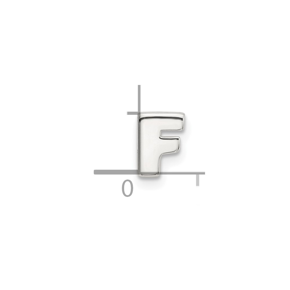 Sterling Silver E-coated Letter F Slide Charm (QC11488F)