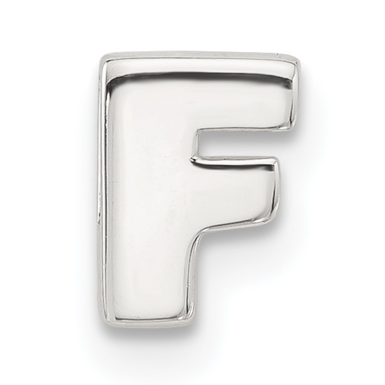 Sterling Silver E-coated Letter F Slide Charm (QC11488F)