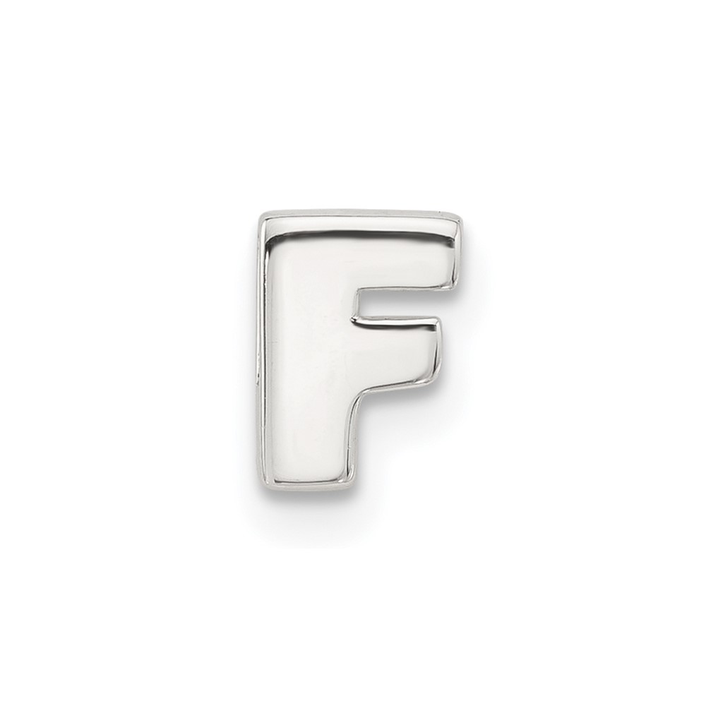 Sterling Silver E-coated Letter F Slide Charm (QC11488F)