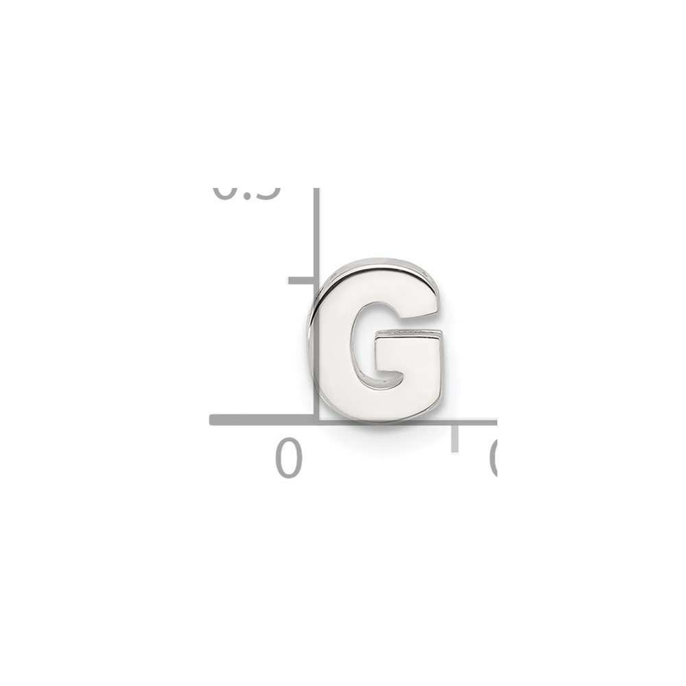 Sterling Silver E-coated Letter G Slide Charm (QC11488G)