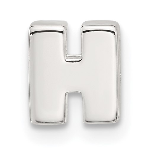 Sterling Silver E-coated Letter H Slide Charm