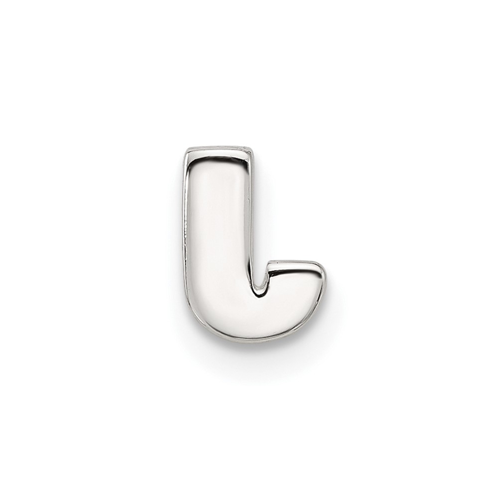 Sterling Silver E-coated Letter J Slide Charm (QC11488J)