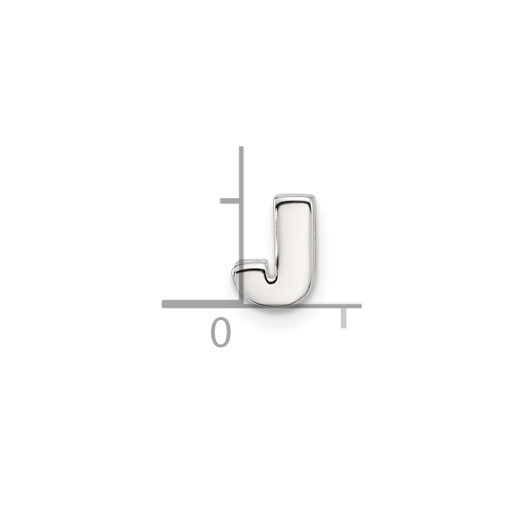 Sterling Silver E-coated Letter J Slide Charm (QC11488J)