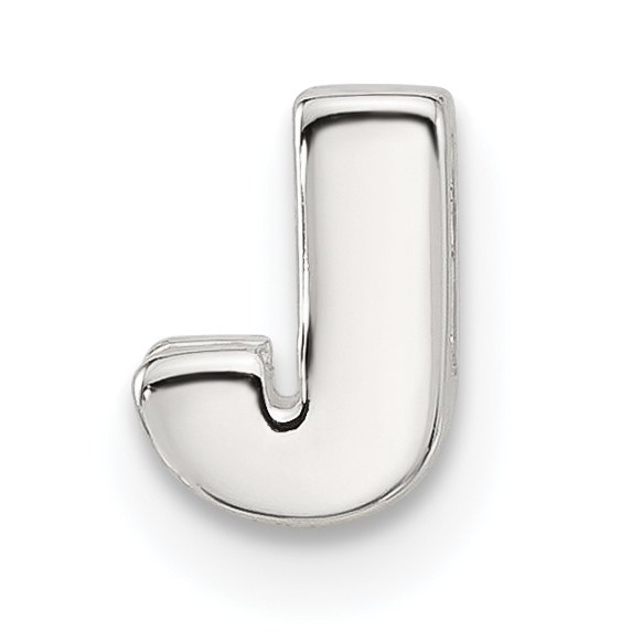 Sterling Silver E-coated Letter J Slide Charm (QC11488J)