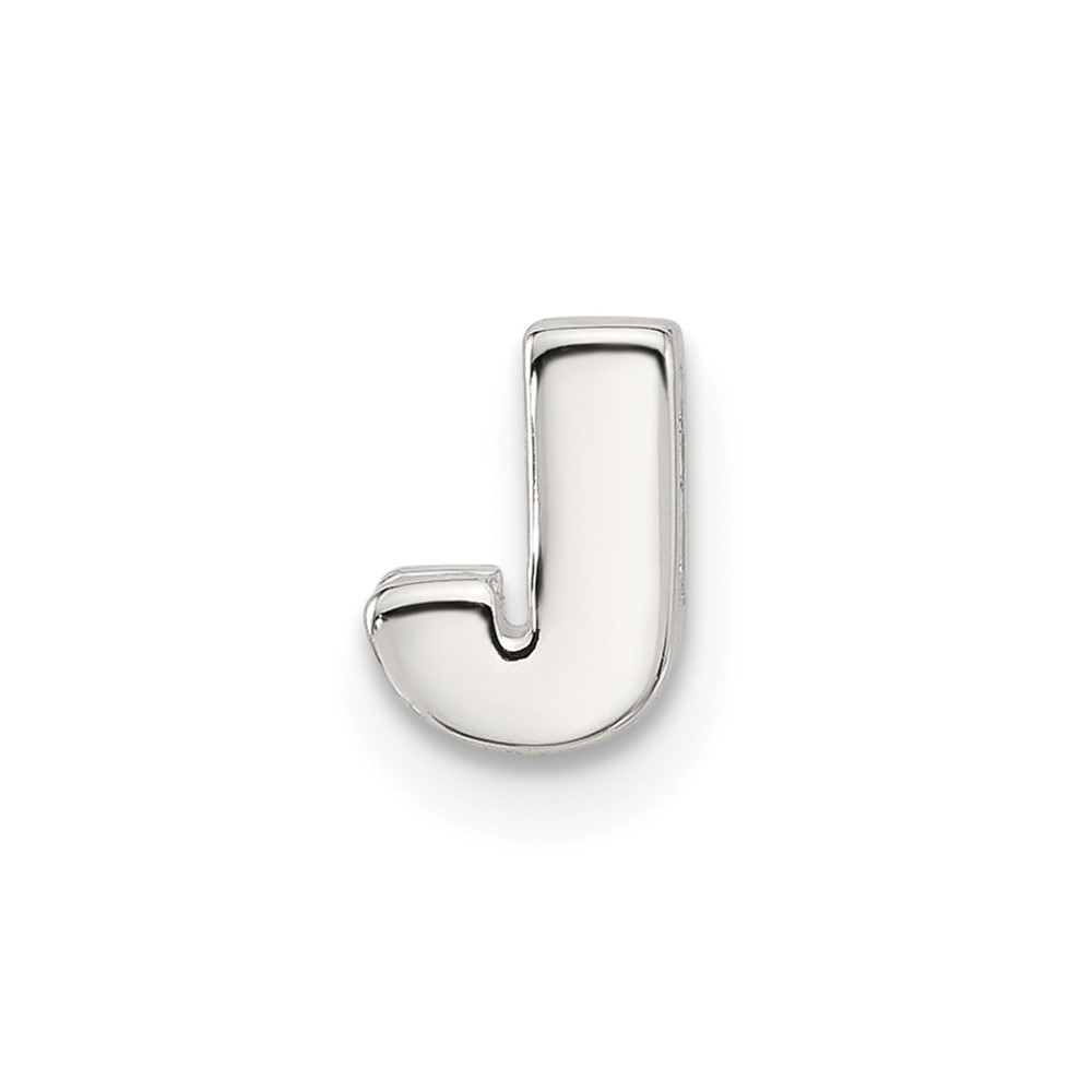 Sterling Silver E-coated Letter J Slide Charm (QC11488J)
