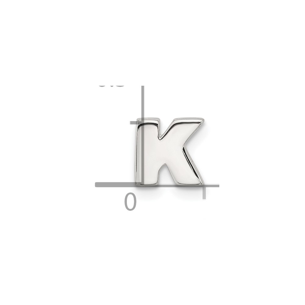 Sterling Silver E-coated Letter K Slide Charm (QC11488K)