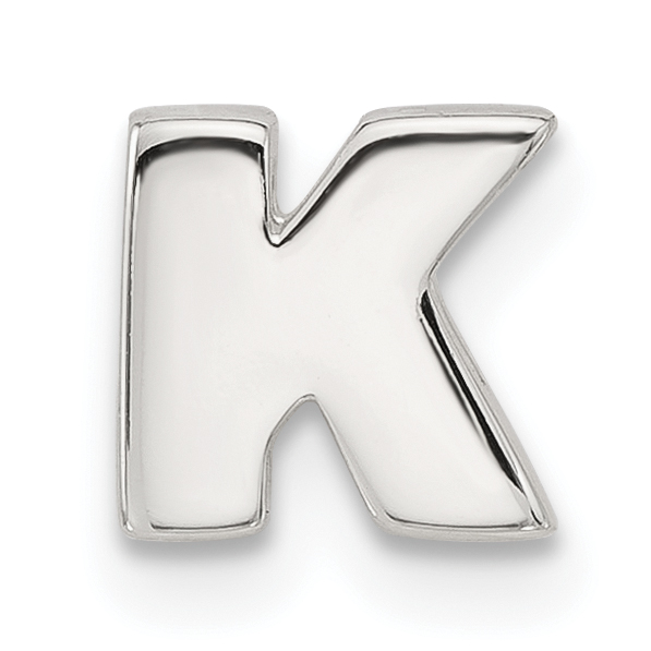 Sterling Silver E-coated Letter K Slide Charm (QC11488K)