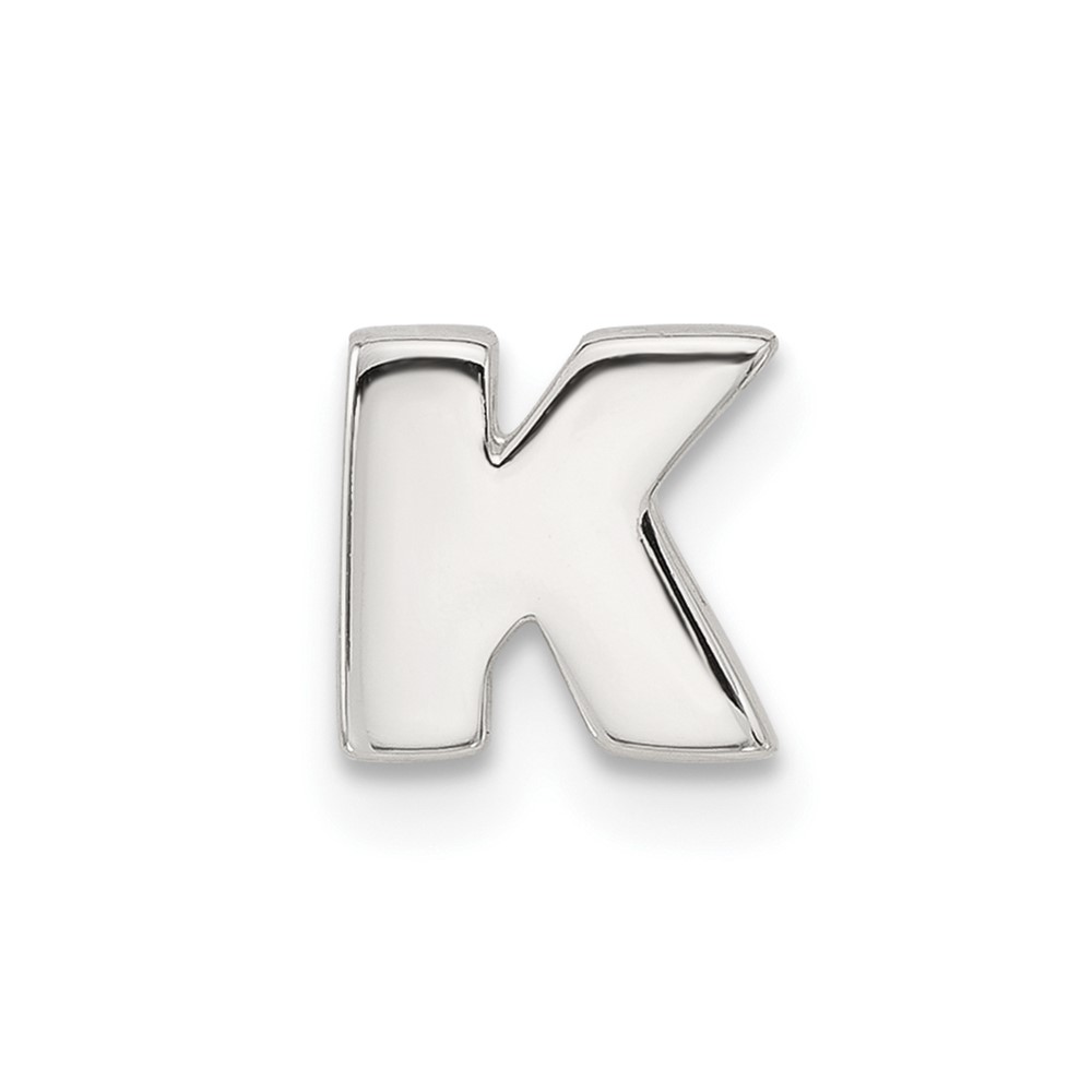 Sterling Silver E-coated Letter K Slide Charm (QC11488K)