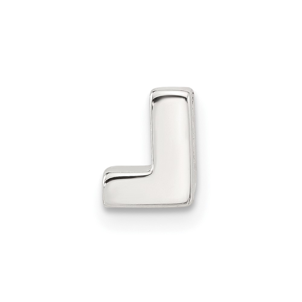 Sterling Silver E-coated Letter L Slide Charm (QC11488L)