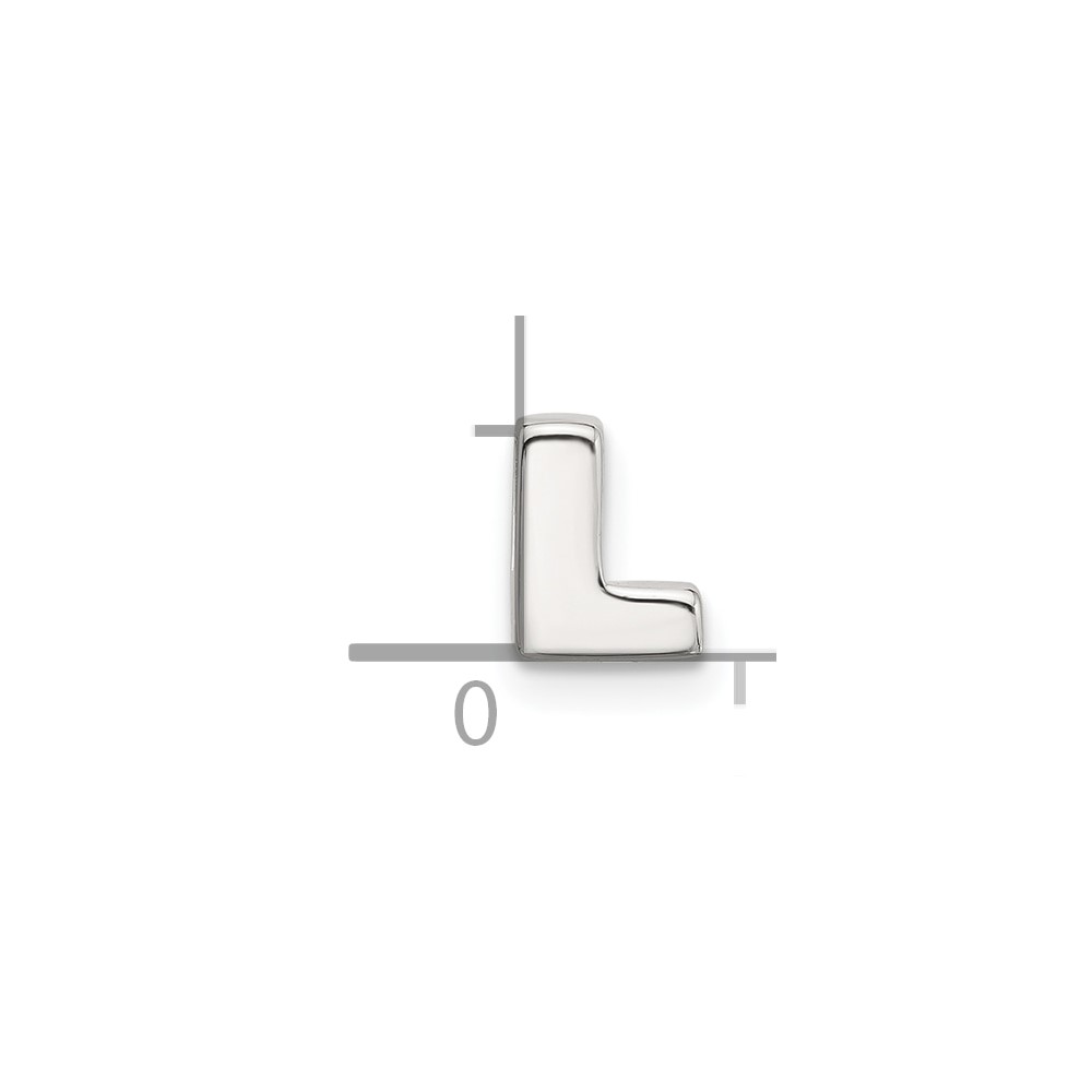 Sterling Silver E-coated Letter L Slide Charm (QC11488L)