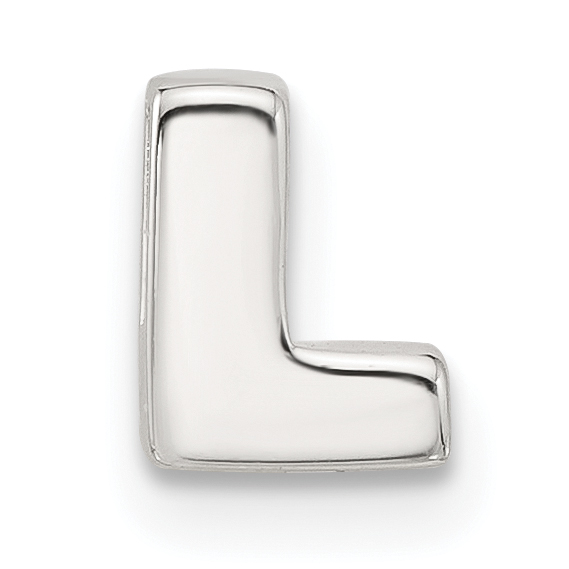 Sterling Silver E-coated Letter L Slide Charm (QC11488L)