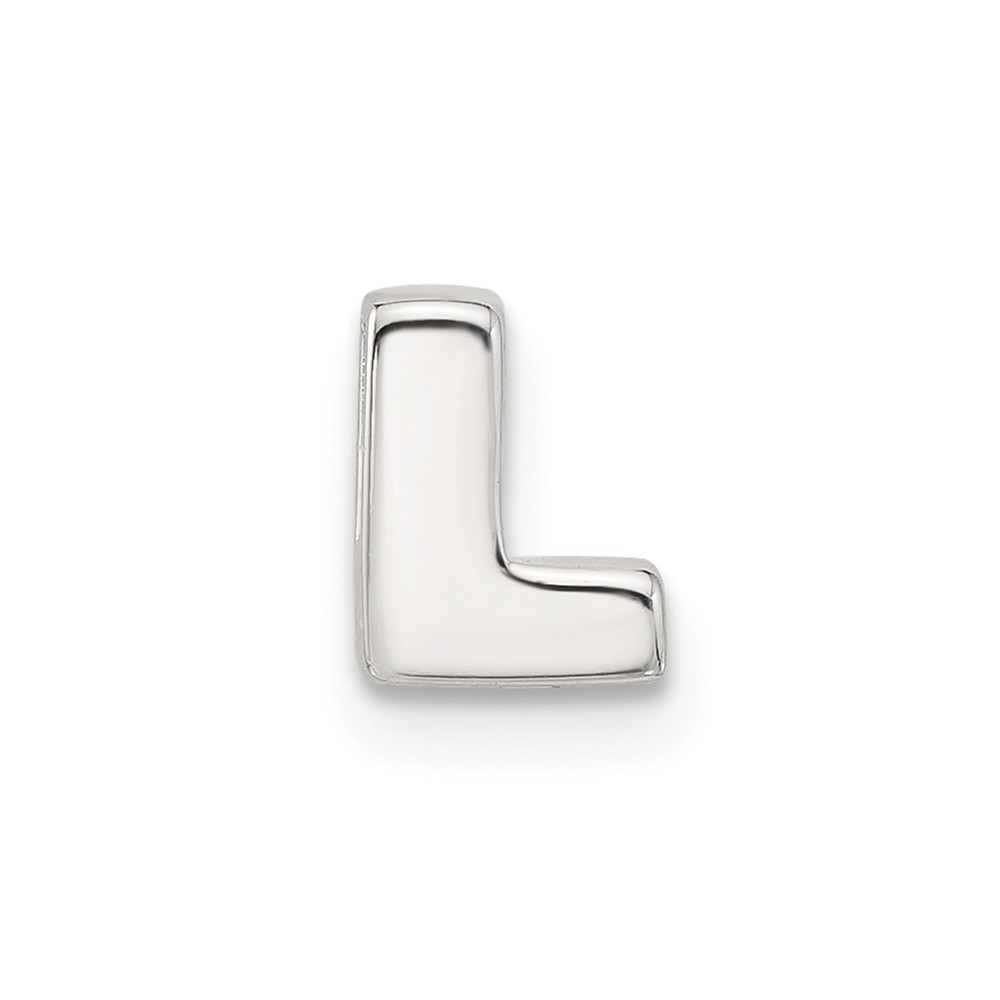 Sterling Silver E-coated Letter L Slide Charm (QC11488L)