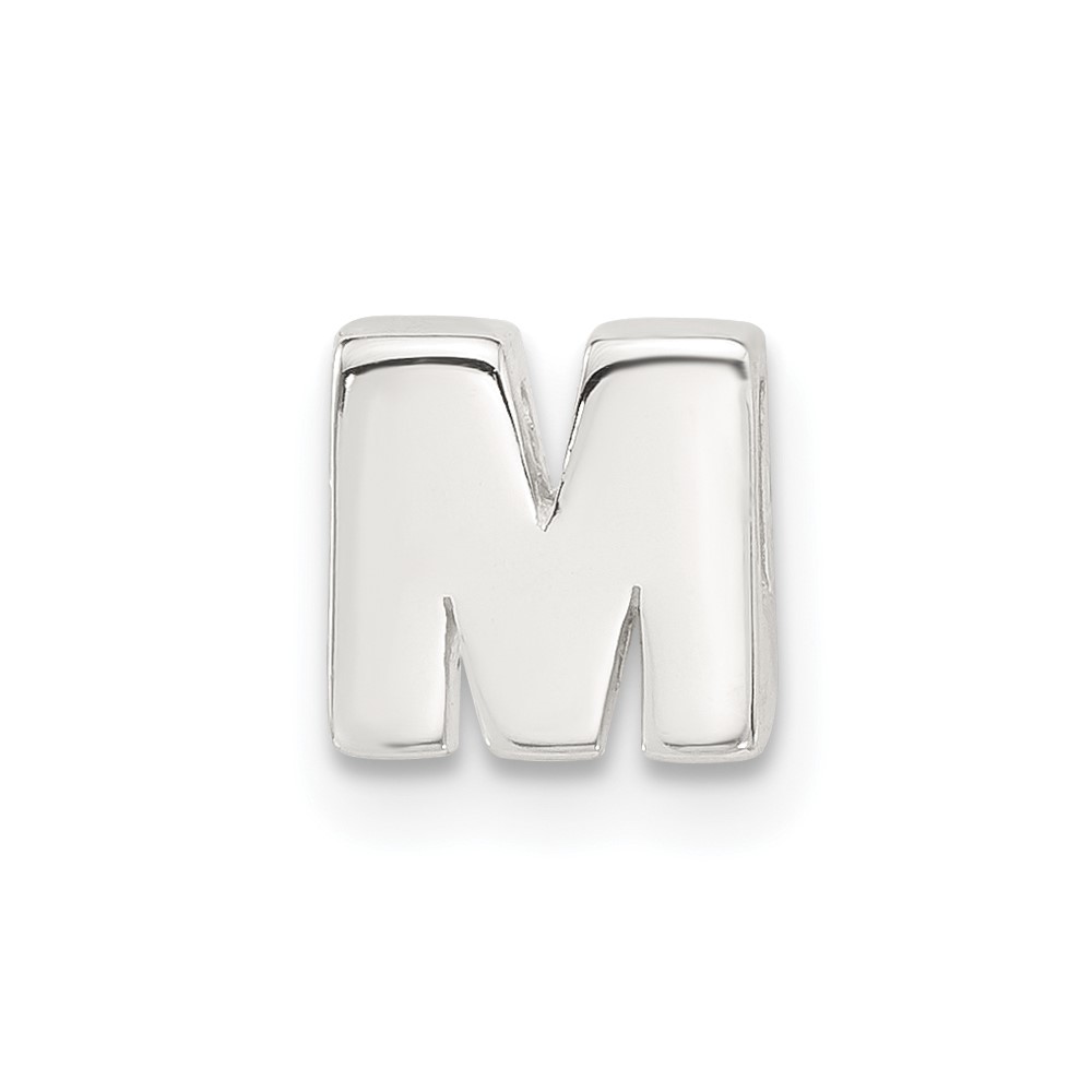 Sterling Silver E-coated Letter M Slide Charm (QC11488M)