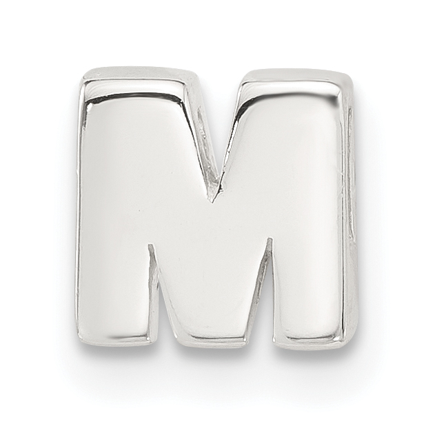 Sterling Silver E-coated Letter M Slide Charm (QC11488M)