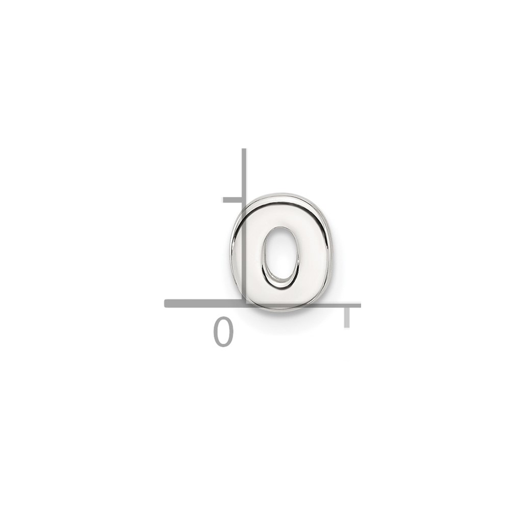 Sterling Silver E-coated Letter O Slide Charm (QC11488O)