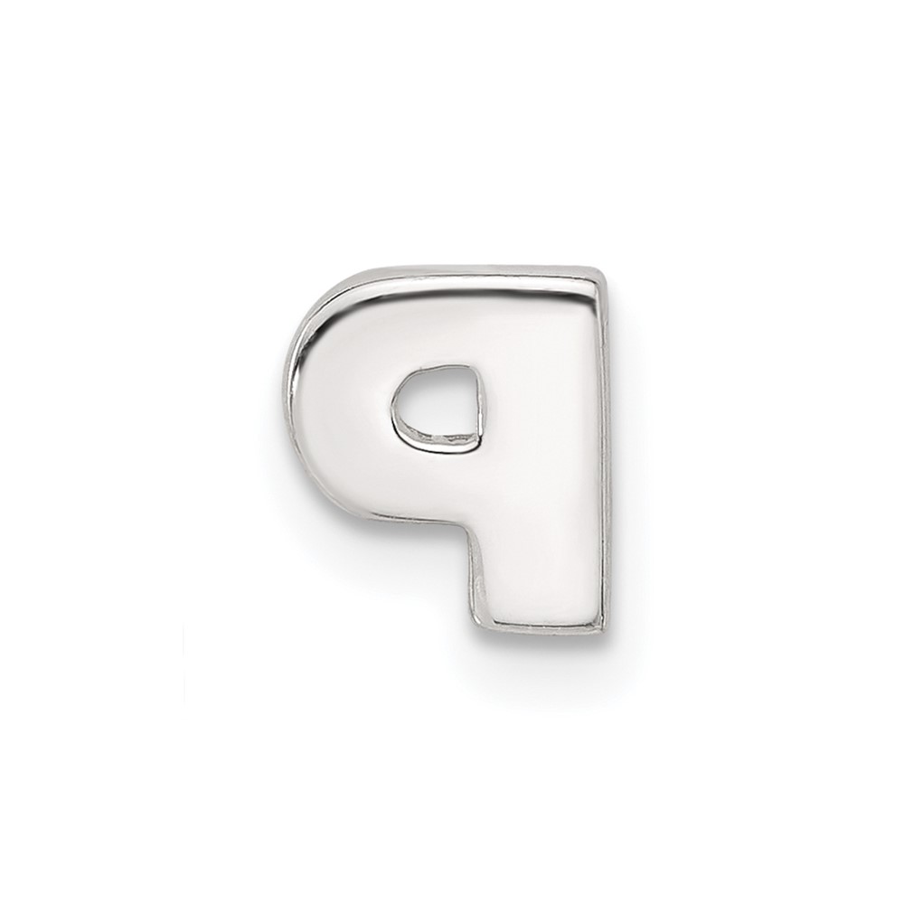 Sterling Silver E-coated Letter P Slide Charm (QC11488P)
