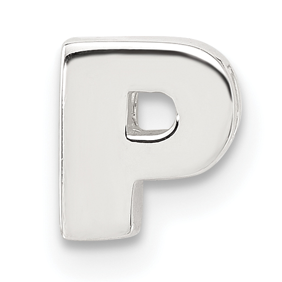 Sterling Silver E-coated Letter P Slide Charm (QC11488P)