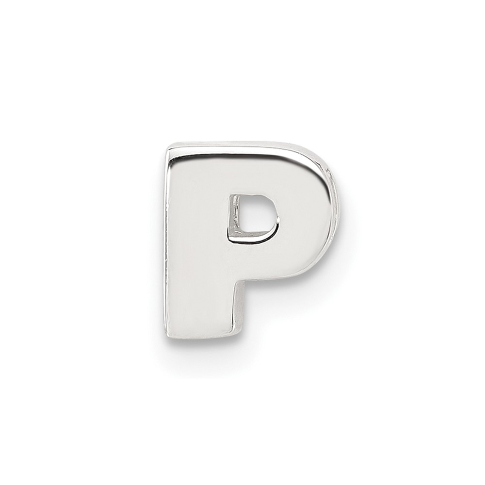 Sterling Silver E-coated Letter P Slide Charm (QC11488P)