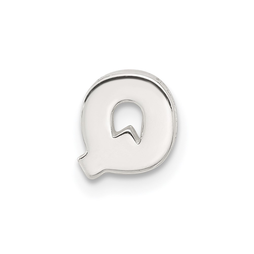 Sterling Silver E-coated Letter Q Slide Charm (QC11488Q)