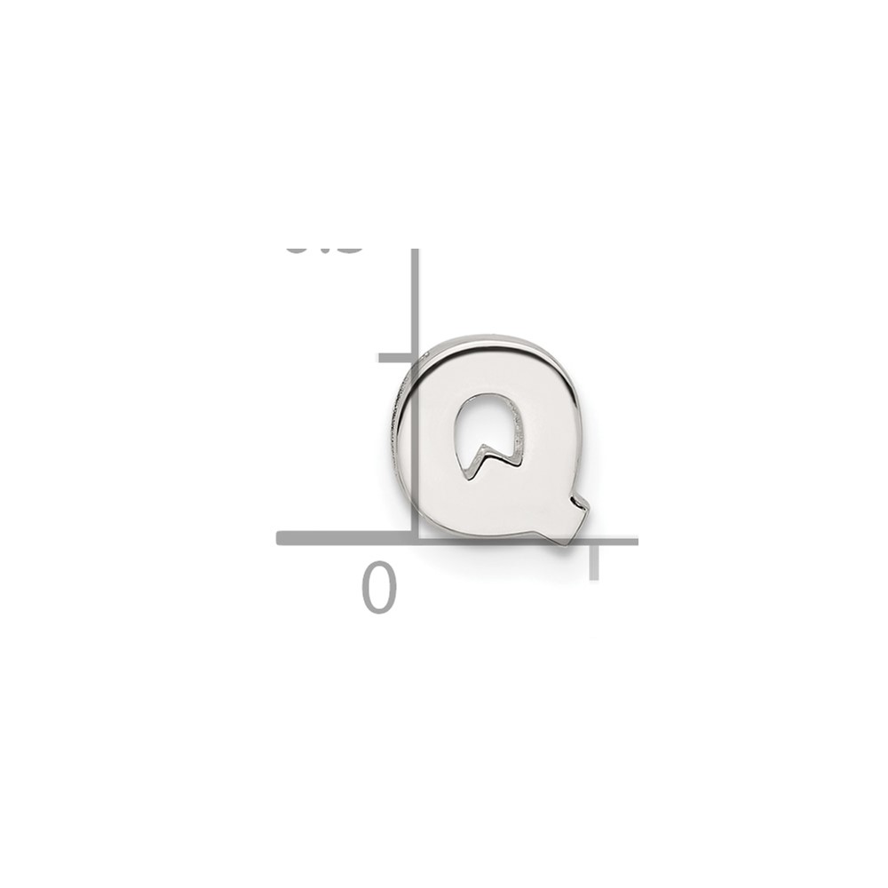 Sterling Silver E-coated Letter Q Slide Charm (QC11488Q)