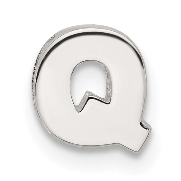 Sterling Silver E-coated Letter Q Slide Charm (QC11488Q)