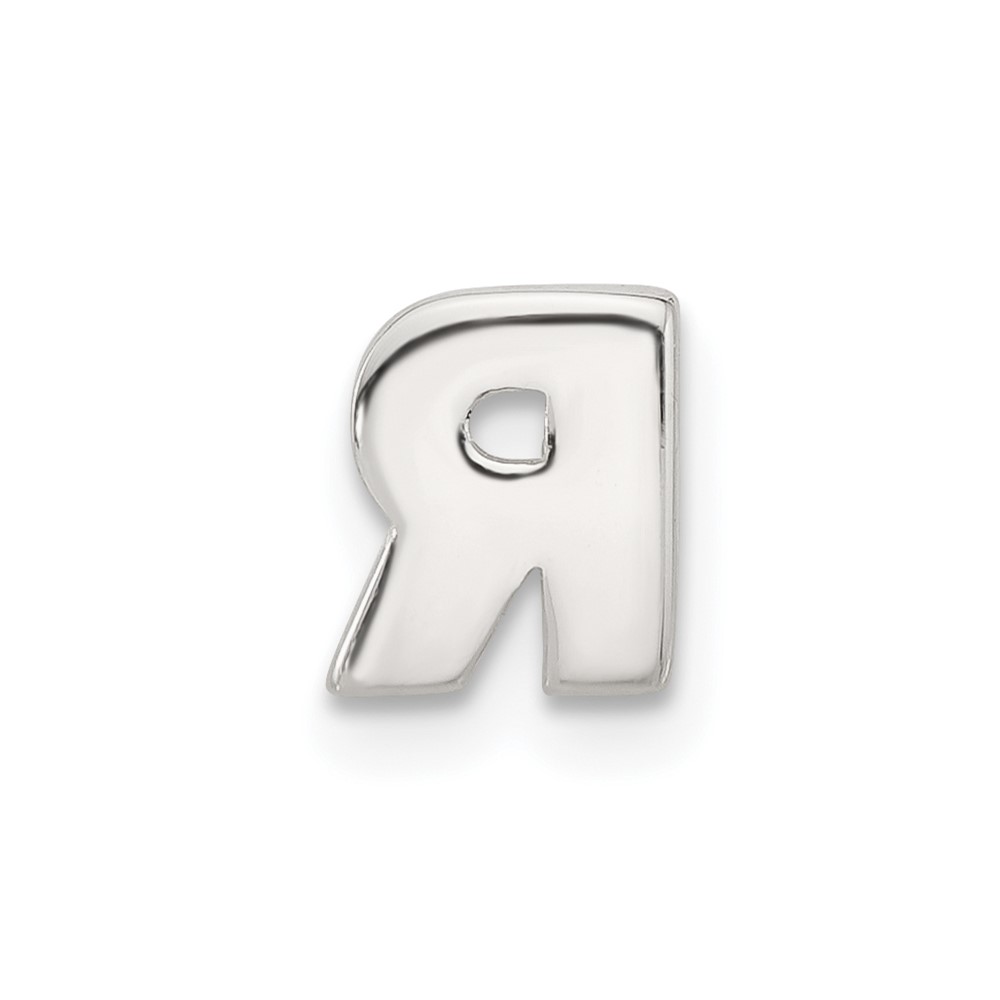 Sterling Silver E-coated Letter R Slide Charm (QC11488R)