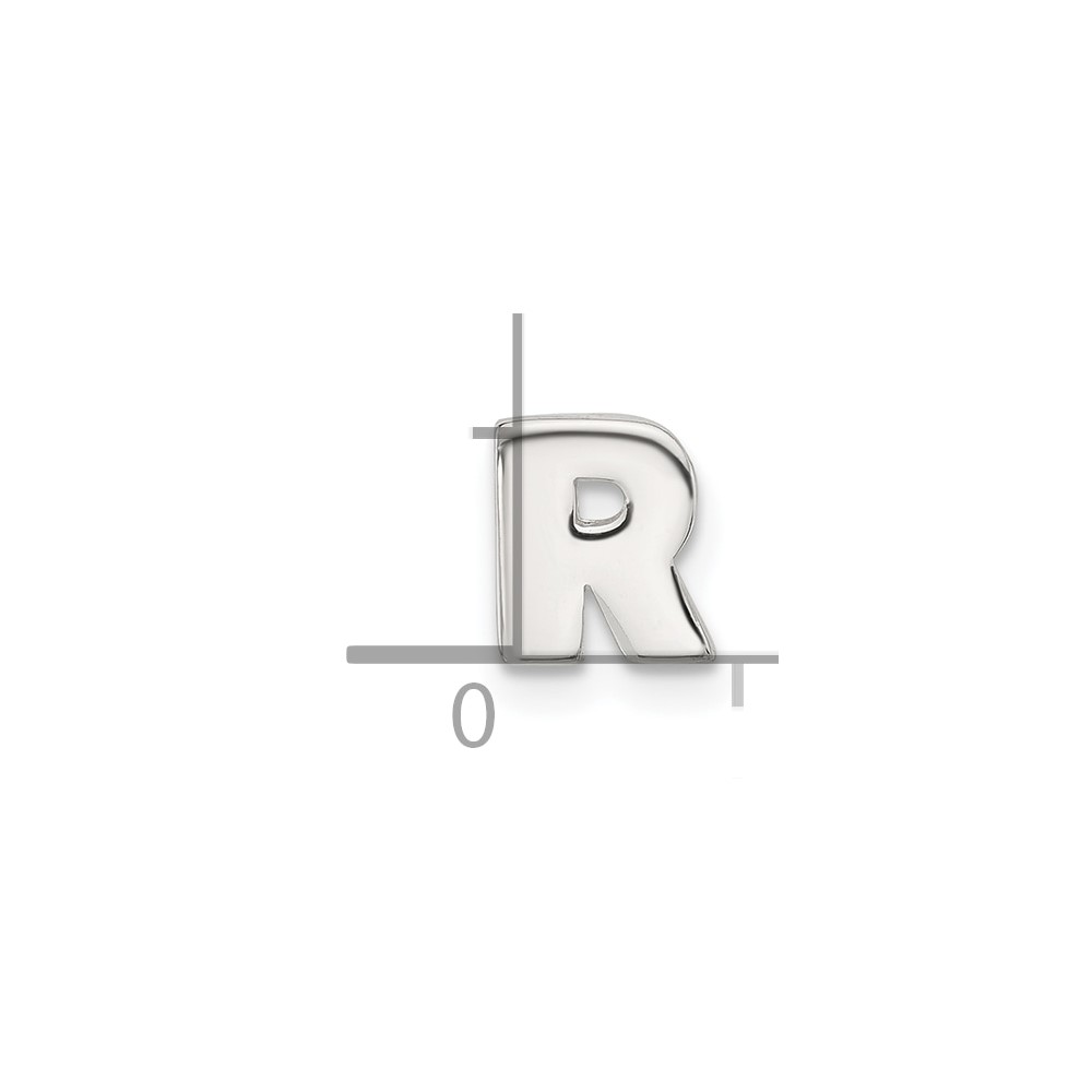 Sterling Silver E-coated Letter R Slide Charm (QC11488R)