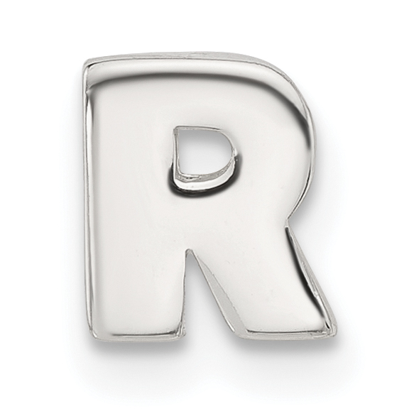 Sterling Silver E-coated Letter R Slide Charm (QC11488R)