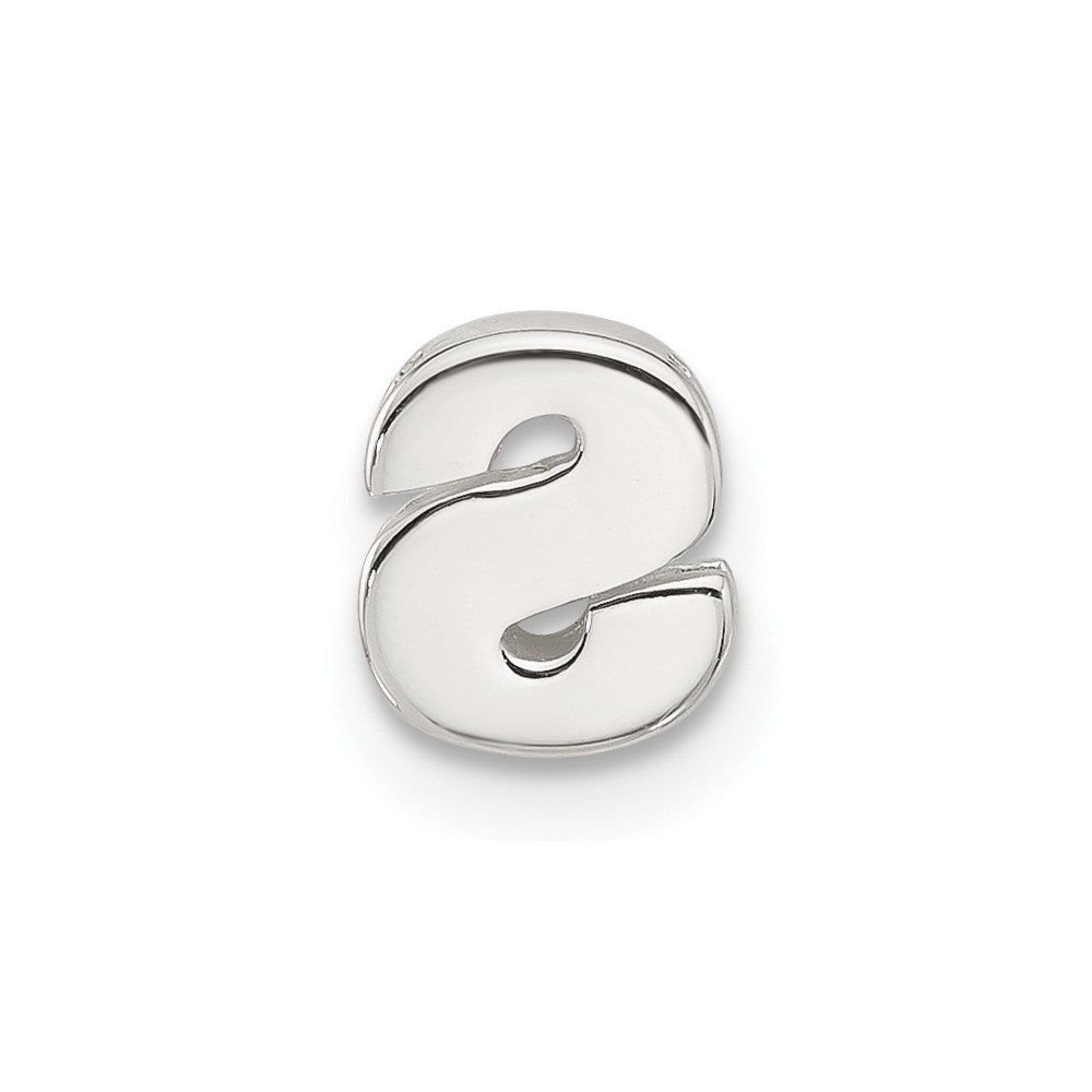 Sterling Silver E-coated Letter S Slide Charm (QC11488S)