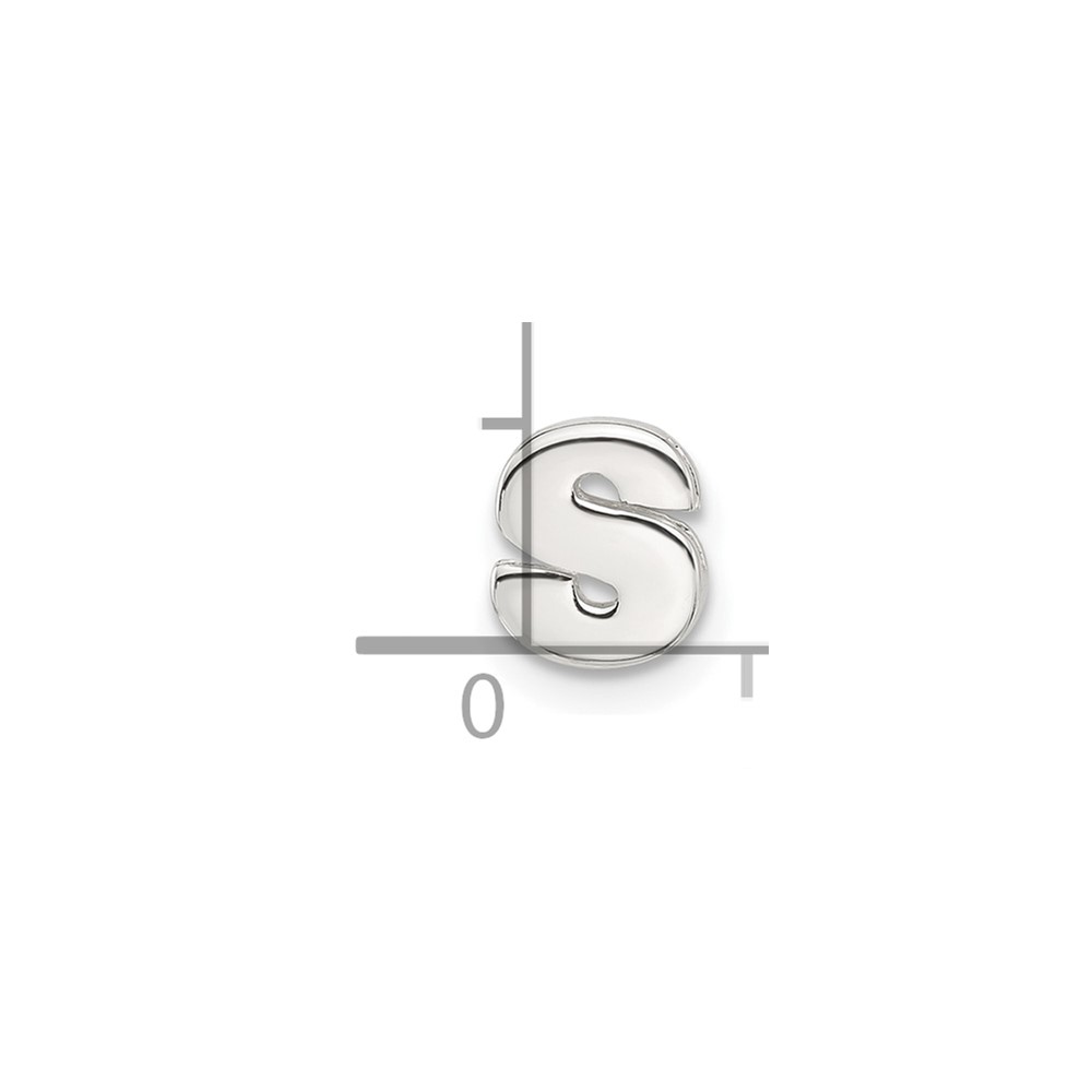 Sterling Silver E-coated Letter S Slide Charm (QC11488S)