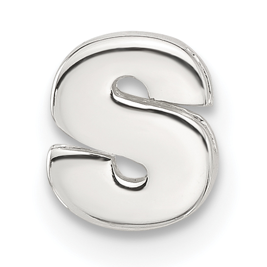 Sterling Silver E-coated Letter S Slide Charm (QC11488S)