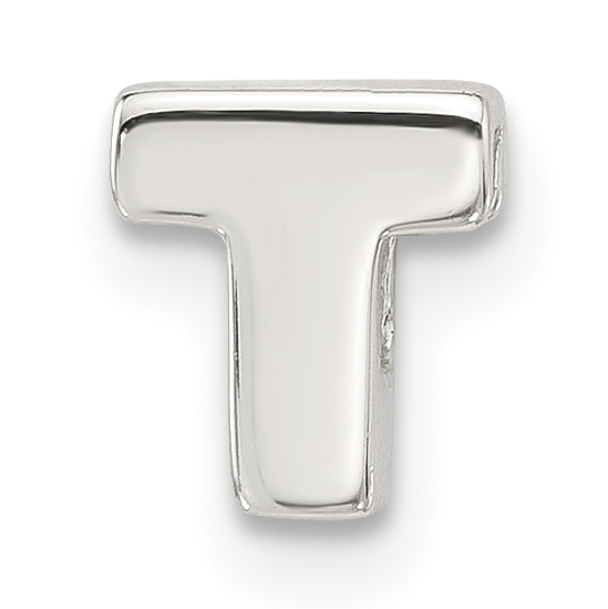 Sterling Silver E-coated Letter T Slide Charm (QC11488T)