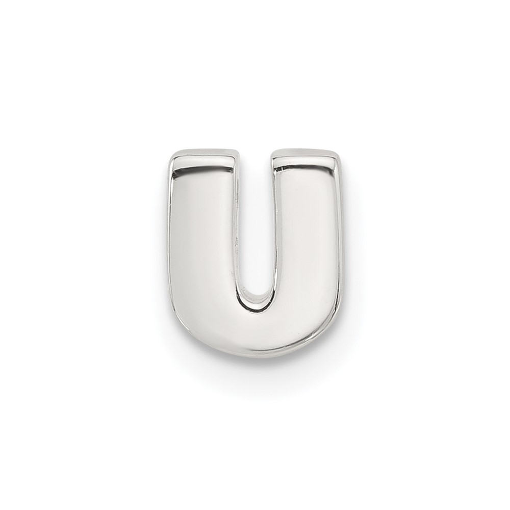 Sterling Silver E-coated Letter U Slide Charm (QC11488U)