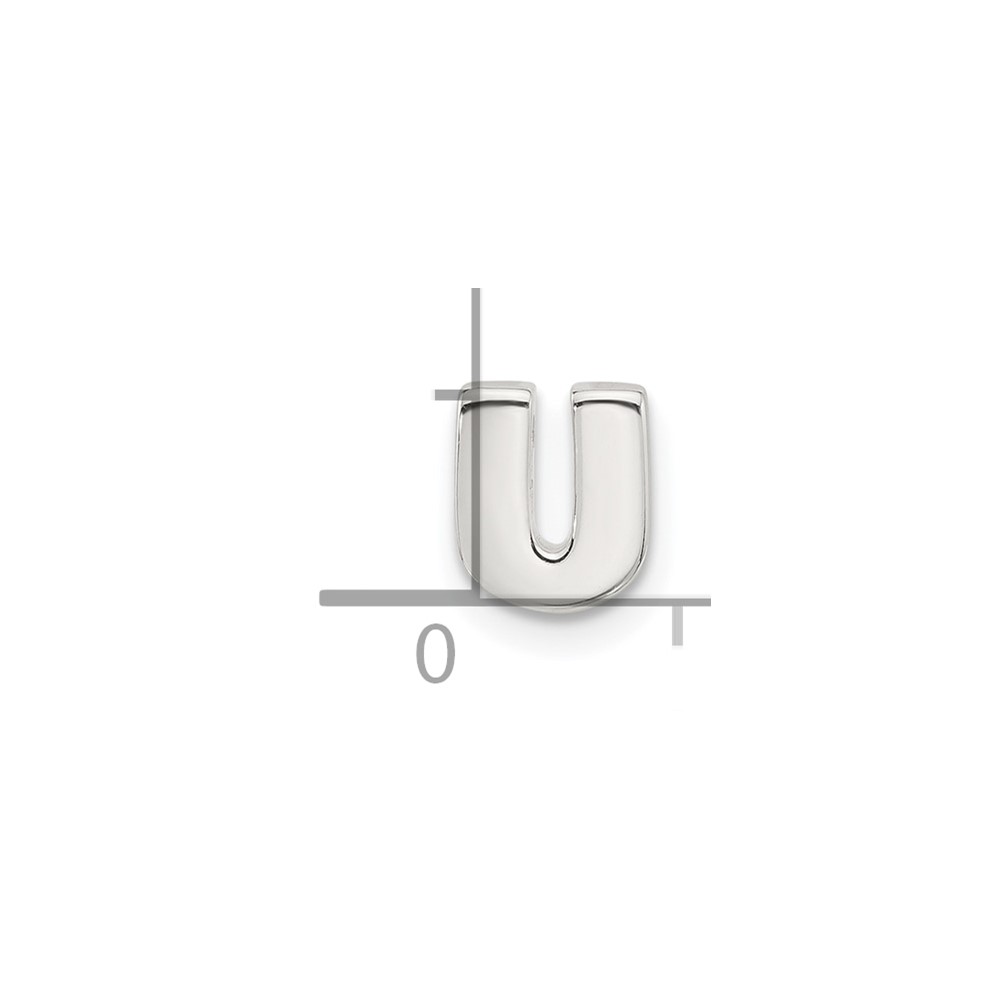 Sterling Silver E-coated Letter U Slide Charm (QC11488U)