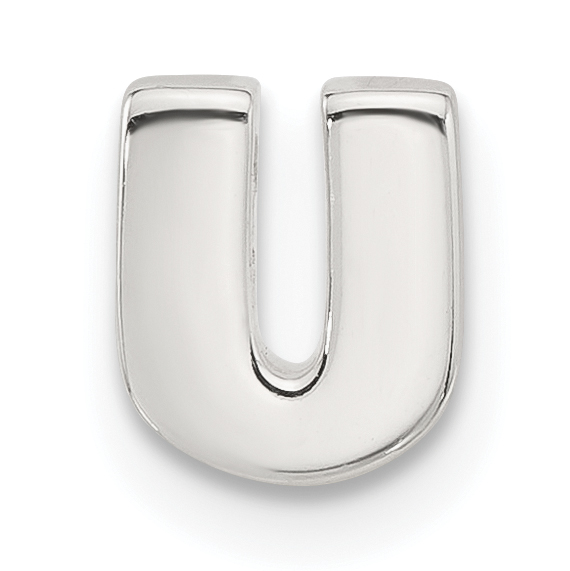 Sterling Silver E-coated Letter U Slide Charm (QC11488U)