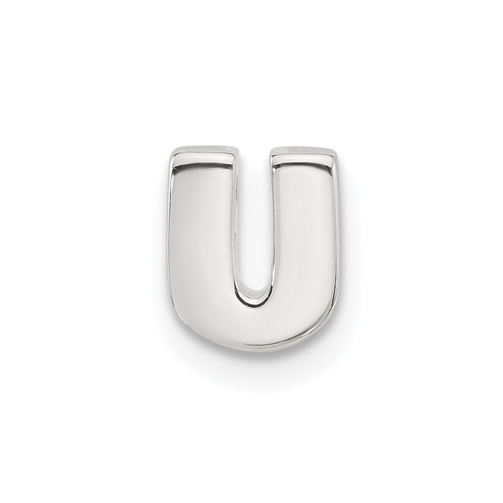 Sterling Silver E-coated Letter U Slide Charm (QC11488U)